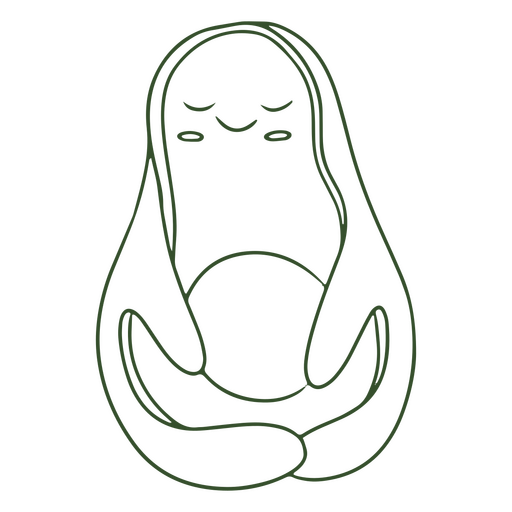 Cute relaxed avocado PNG Design