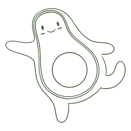Abacate Yogi fofo Desenho PNG