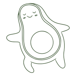 Entspannte bewusste Avocado PNG-Design