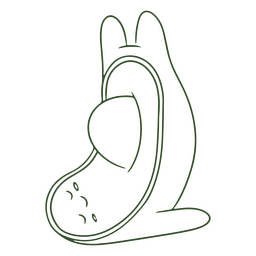Abacate consciente relaxado Desenho PNG