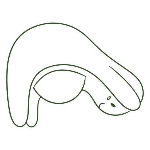 Abacate em pose de prancha Desenho PNG