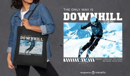 Design de bolsa de esqui downhill