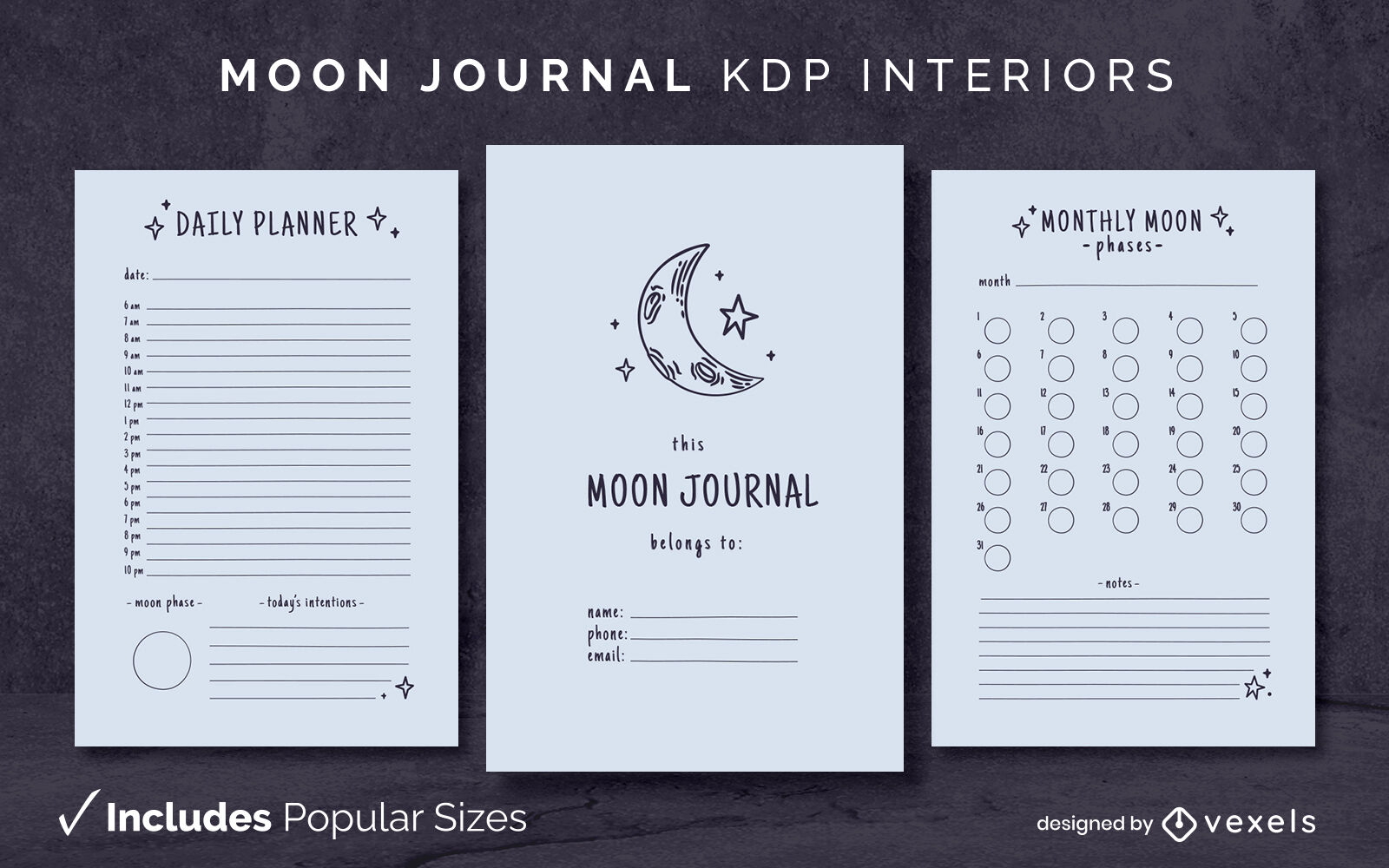 Mooon diario plantilla KDP diseño de interiores