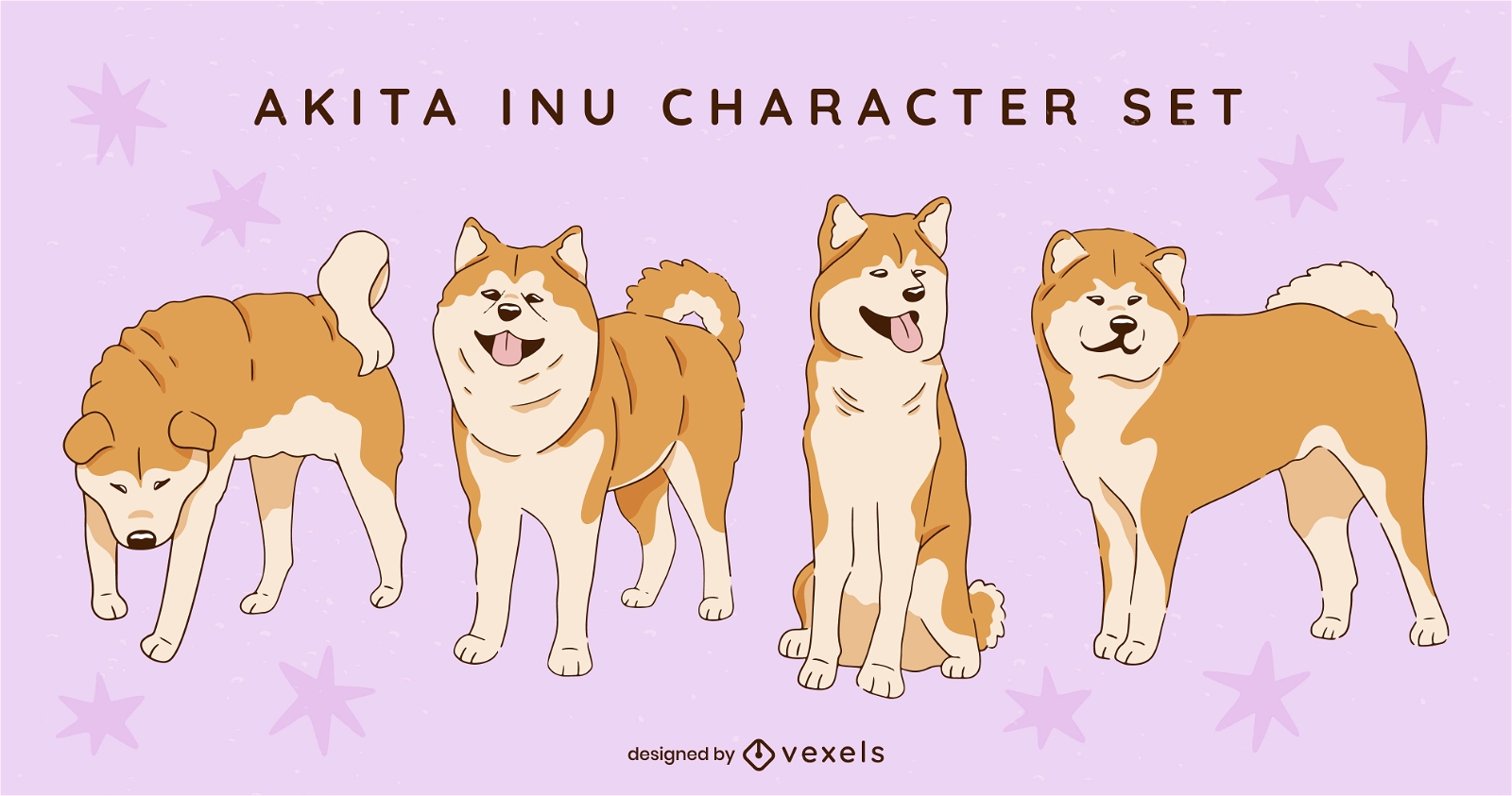 Akita Inu dog character set