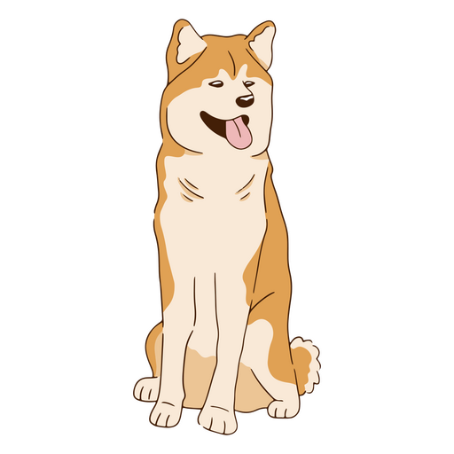 Akita Inu Hundelächeln PNG-Design