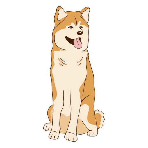 Sonrisa de perro Akita Inu Diseño PNG
