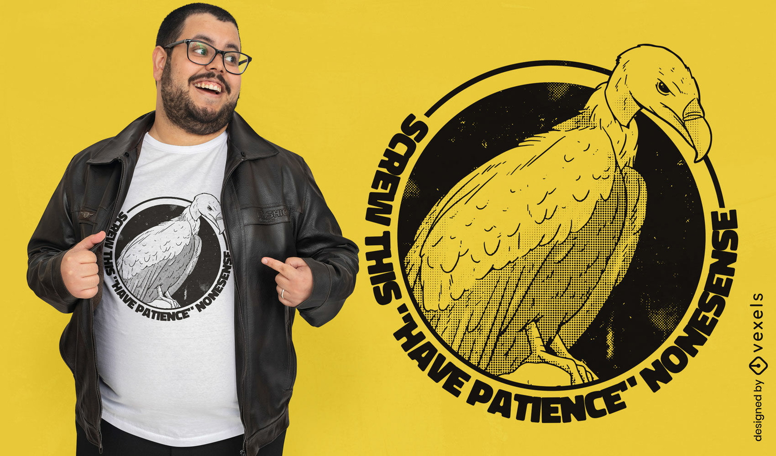 Vulture patience quote t-shirt design