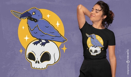 Pastel goth crow t-shirt design