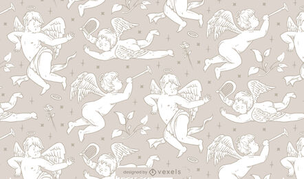 Cupido design de padrão de dia dos namorados