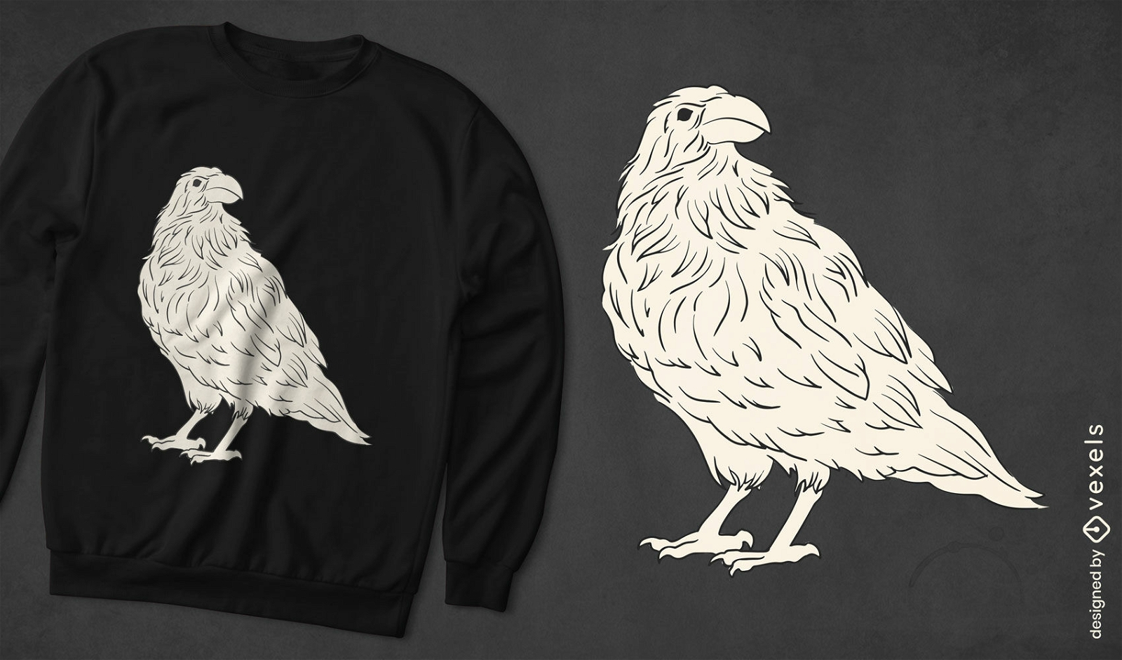 White raven t-shirt design