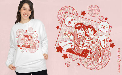 Manga-Videospiele-T-Shirt-Design