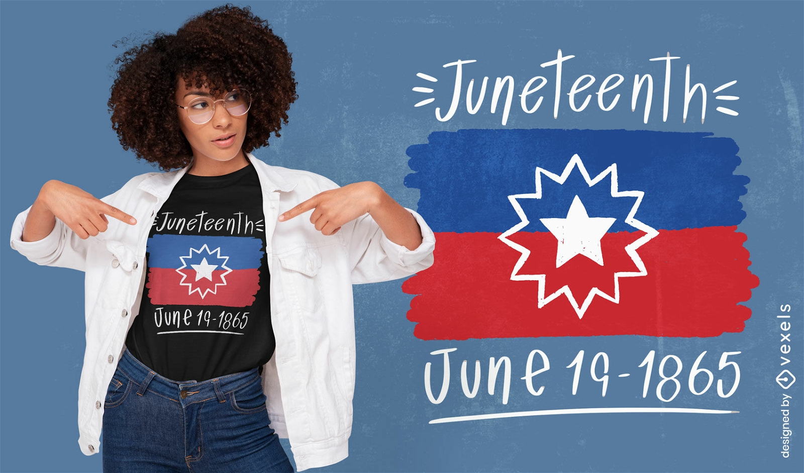 Juneteenth-Flaggen-T-Shirt-Design