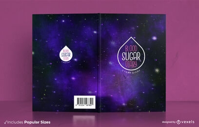 Diseño de portada de libro de fondo de galaxia