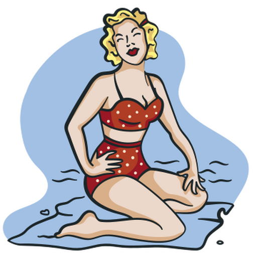 Chica pin-up rubia Diseño PNG