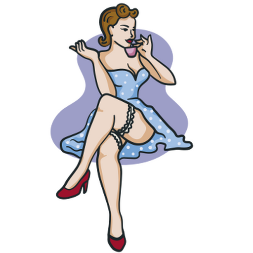 Brünettes Pin-up-Girl PNG-Design