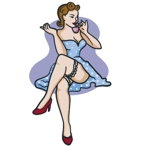 Chica pin-up morena Diseño PNG
