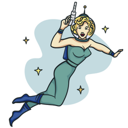 Chica pin-up astronauta Diseño PNG