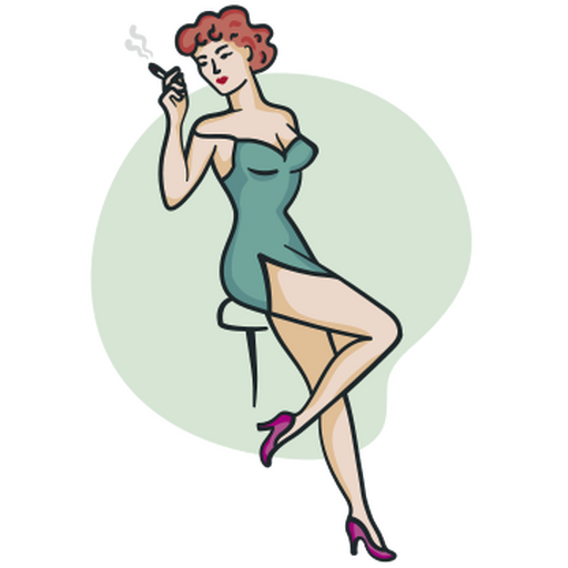 Pin-up-Girl mit grünem Kleid PNG-Design