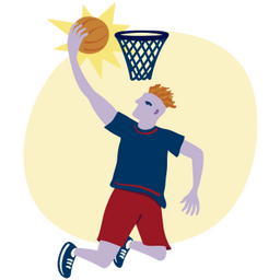 Gran lanzamiento de jugador de baloncesto. Diseño PNG