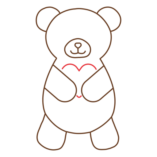 Abrazo de un oso cariñoso Diseño PNG