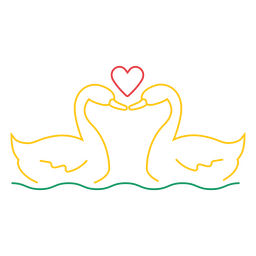 Swans In Love PNG & SVG Design For T-Shirts