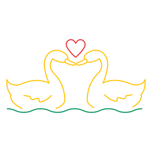 Swans in love PNG Design