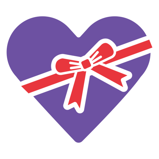 Gif en forma de corazón morado Diseño PNG