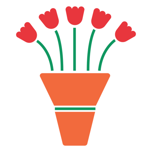 Orange flowerpot PNG Design