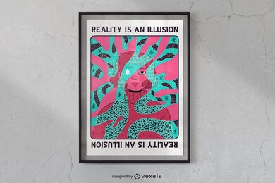 Diseño de cartel de realidad de chica multiverso.