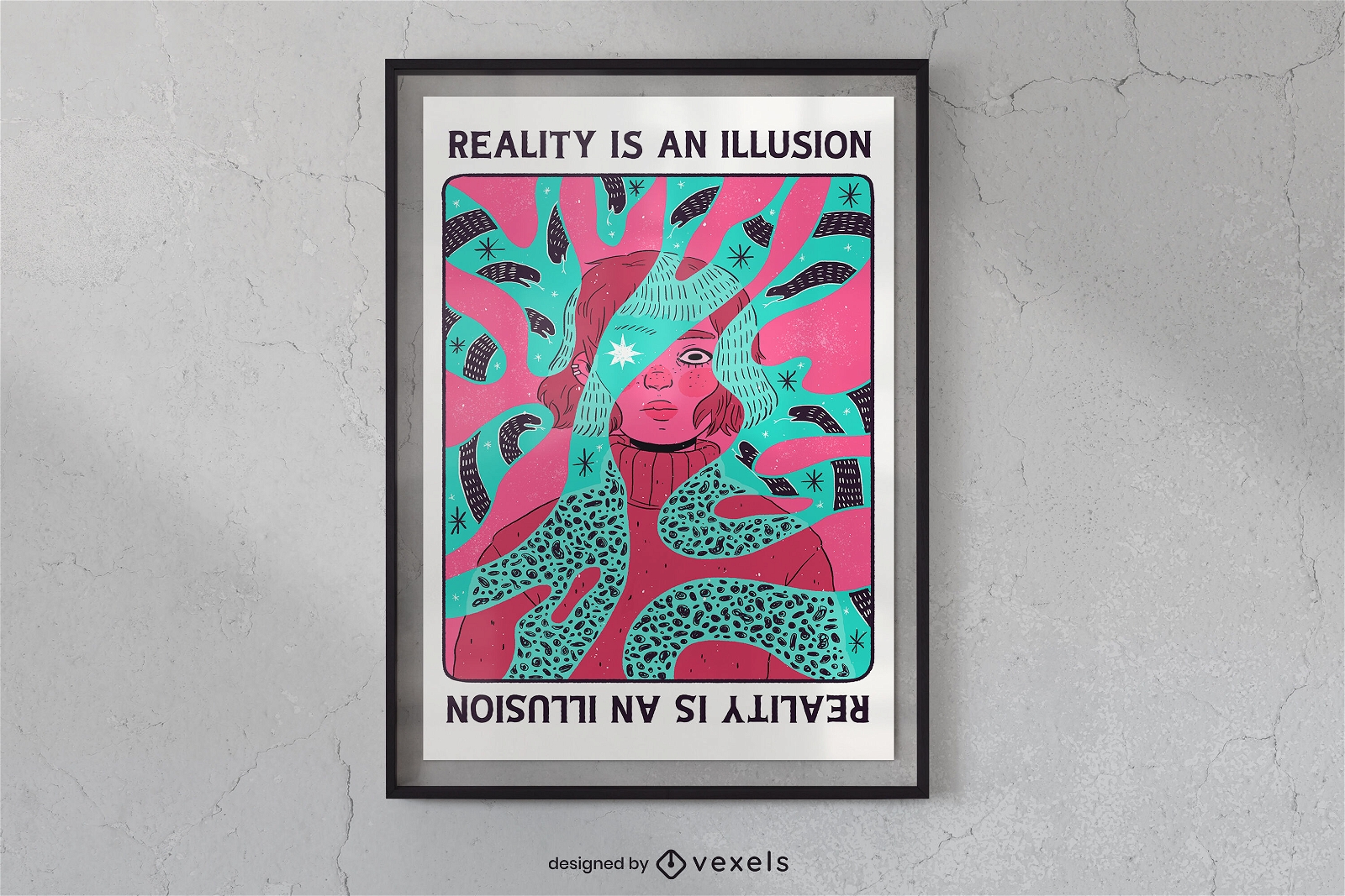 Design de cartaz de realidade de garota multiverso