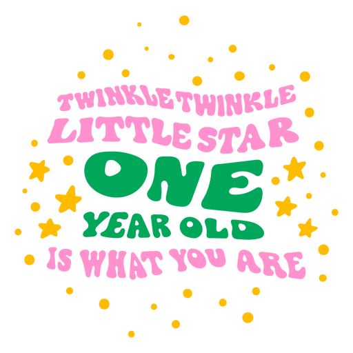 Twinkle twinkle estrelinha de um ano de idade é o que você cita Desenho PNG