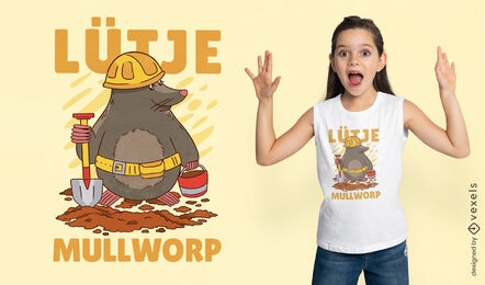 Mole construction worker t-shirt design