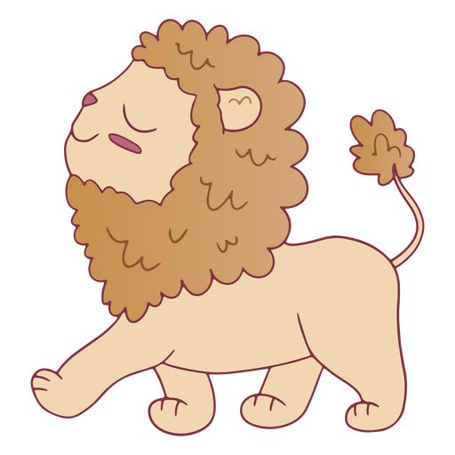 Leão andando animal fofo