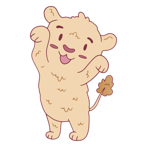 Standing cute lion animal PNG Design