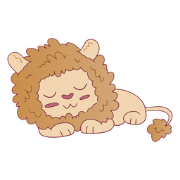Sleeping cute lion animal