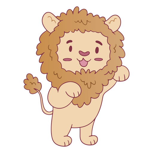 Standing lion cute zoo animal PNG Design