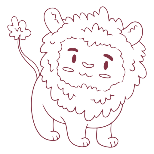 Cute lion zoo animal stroke PNG Design