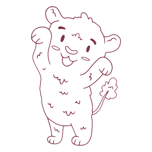 Netter verspielter Löwenschlag PNG-Design