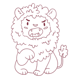 Cute angry lion animal stroke Transparent PNG