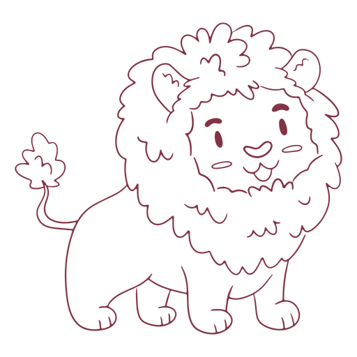 Curso de animal de juba de leão bonito