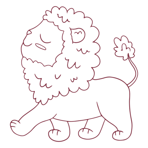 Curso de animal ambulante de leão fofo
