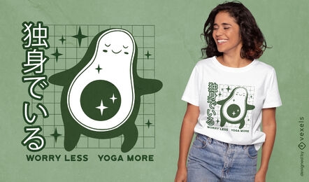 Diseño de camiseta de cita de aguacate de yoga.