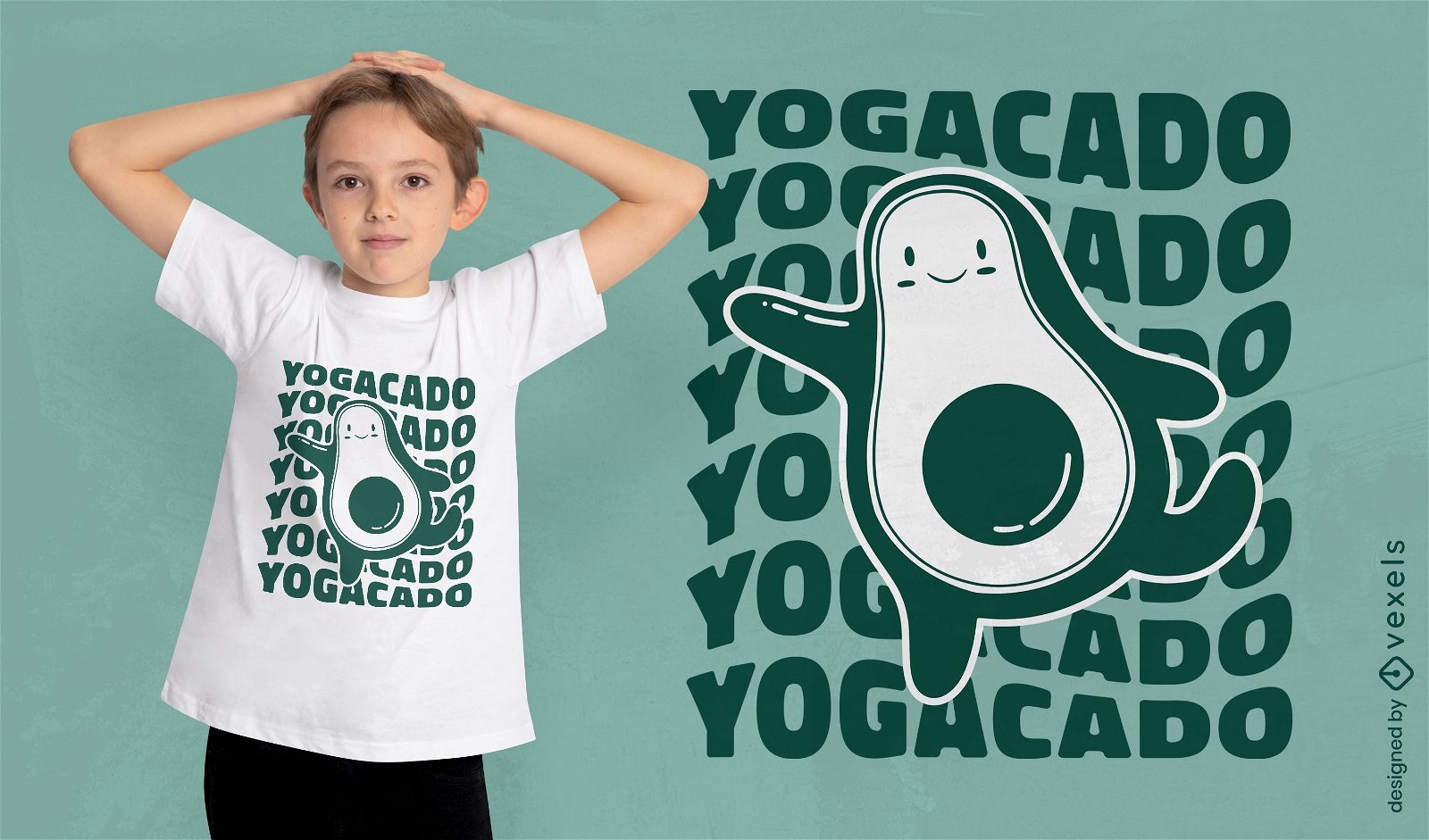 Design de t-shirt Yogacado yoga abacate