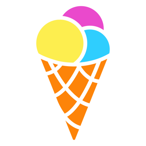Ice cream cone food cut out icon PNG Design