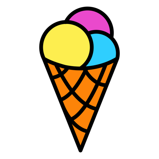 Sweet ice cream cone PNG Design