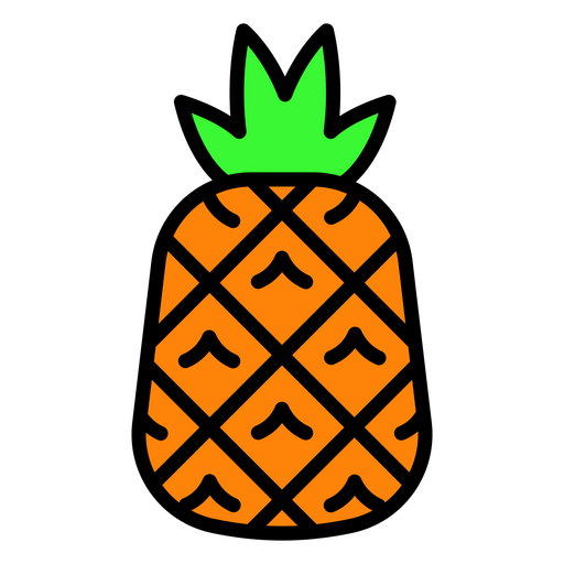 Tropical and organic pineapple PNG Design