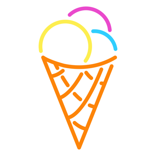 Ice cream balls in a cone PNG Design