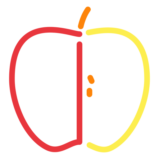Bio-Apfel mit Samen PNG-Design