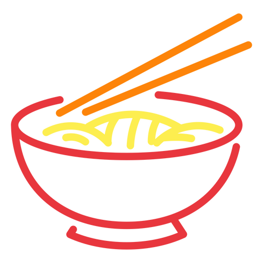 A bowl of noodles PNG Design
