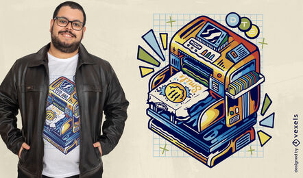 Diseño de camiseta de máquina impresora de camisetas.